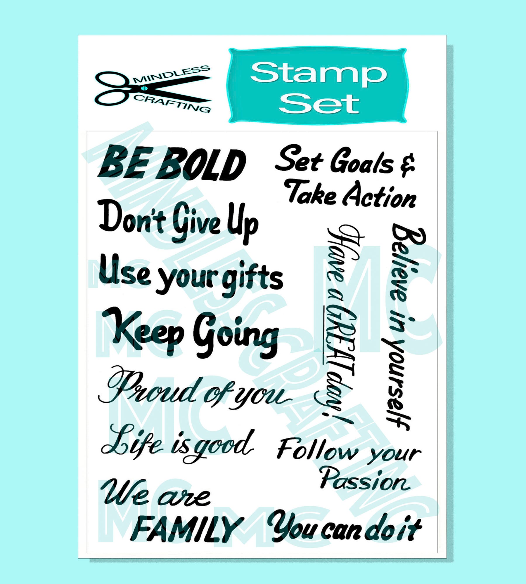 Power Words Rubber Stamps - Set of 6 – Make & Mend