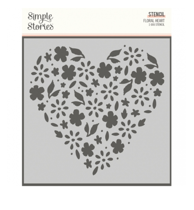 Simple Stories Floral Heart Stencil – Mindless Crafting